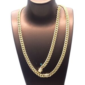 The 18k Layered Real Gold Plated hip hop cuben link set necklace bracelet